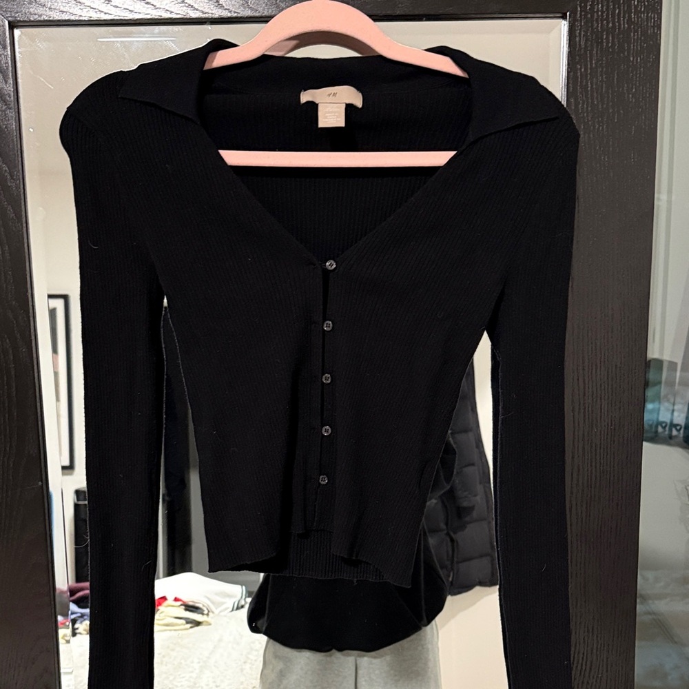 H&M Black Button Down Women's Shirt